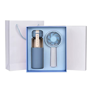 Cadeaux IStapromo, logo personnalisé, 2 tasses en verre transparent, ventilateur électrique portable, ensemble de cadeaux promotionnels d'entreprise pour souvenir - Product Image 3