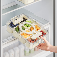 Boîte de rangement portable pour aliments et collations, avec compartiments, couvercle et poignée