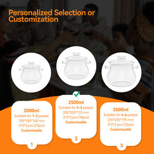 Accessoires pour marmites en verre 2,5 L en verre borosilicate de haute qualité, design classique, compatible avec les cuisinières à gaz, passe au lave-vaisselle, marmites à soupe - Product Image 5