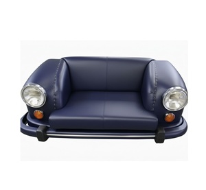 Canapé en cuir d'inspiration automobile vintage avec design de phares classiques pour salon, hôtel, club, intérieur de maison, mobilier d'intérieur - Product Image 1