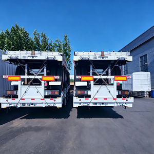 Semi-remorque à plateau en acier de 12,5 m à 3 <span class=keywords><strong>essieux</strong></span> pour le transport de conteneurs avec une capacité de charge utile de 20001 à 25000 kg - Product Image 4