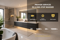 Meuble de salle de bain moderne avec vasque, fabrication sur mesure, fournisseur d'usine chinoise, vente chaude, antirouille, meilleur prix, option LED, nouveau design