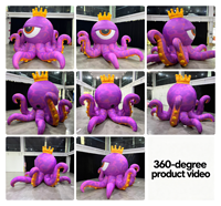 Tentacule de pieuvre gonflable à LED 3,5 m/11,6 pi pour décoration d'événements, modèle animal marin gonflable, mascotte publicitaire gonflable