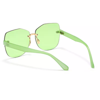 Nouvelles lunettes de soleil tendance avec protection UV400, unisexes, durables, légères, surdimensionnées, sans monture, rectangulaires, sans cadre