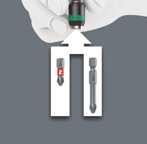 Portapuntas telescópico Wera Kraftform Kompakt de 1/4 pulgadas, cromo, plástico, OEM disponible, destornillador Force-Fit, fijación versátil y rápida - Product Image 5