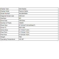Modul Layar OLED 0.96" 0.96 Inci 126x64 Layar LCD 4 Pin OLED I2C Layar OLED SSD1306 Layar Monokrom