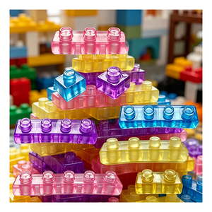 Transparent Building Blocks Soft TPE Montessori Sensory <b>Squishy</b> Toy Toddler Puzzle Classroom Travel Play Rainbow - Product Image 4