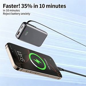 สายต่อขยาย Type-C Output PD22.5W USB 10000mAh 20000mAh ชาร์จเร็ว พาวเวอร์แบงค์แม่เหล็กขนาดเล็กพกพาสะดวก พร้อมหน้าจอแสดงผลดิจิตอล - Product Image 4