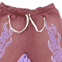 Shorts en molleton délavé vintage pour femmes, personnalisables avec impression graphique, patchwork color block, ourlet brut, style streetwear Y2K