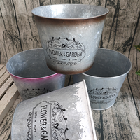 Pots de jardin en Chine Pot en métal galvanisé à herbes avec logo personnalisé seaux en fer