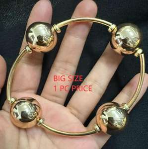 Kaimei 2026 joyería de moda 1 pieza grandes mujeres pulsera de perlas gruesas mujeres Chubby bolas de plata pila mujeres bolas pulseras grandes - Product Image 4