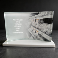 Neelpure 186281 - Placa de Cristal Curva con Panel Mate, Diseño Personalizado con Foto, Placa Personalizada para Reconocimiento de Logros Importantes