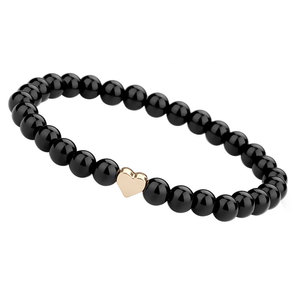 Đối Tác Đá Tự Nhiên Hạt Vòng Đeo Tay Thư 8Mm Onyx Đá <span class=keywords><strong>M</strong></span>àu Đen Khắc Cặp Vợ Chồng Quà Tặng Cho Phụ Nữ Người Đàn Ông - Product Image 6