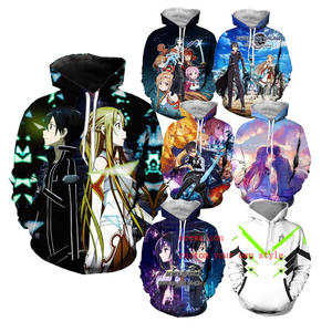 Personnalisé épée Art en ligne impression 3D Anime sweats à capuche mode pulls décontractés hommes femmes Harajuku Streetwear <span class=keywords><strong>SAO</strong></span> sweats à capuche surdimensionnés - Product Image 1