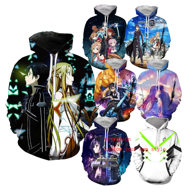 Sword Art Online Hoodies 3D Printed Fashion Casual Wear