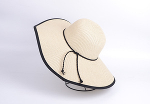 Sombrero de Sol de Ala Ancha Plegable de Papel Trenzado para Mujer, Ideal para Viajes y Playa, Verano - Product Image 4