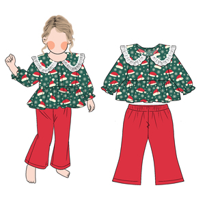 Festival 2pcs Set <strong>Cloth</strong> Printing Christmas <strong>Teen</strong> Girl Ruffled Girls Hoodie With Ruffled Lace <strong>Teen</strong> Sweatshirts and Pants - Product Image 5