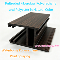 Proveedor de Ventanas GFRPU, Perfil de Ventana de Fibra de Vidrio Pultruida, Poliuretano, Poliéster, Color Natural, Superficie de Poliuretano Base Agua