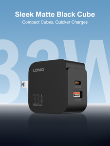מטען קיר מהיר LDNIO Q2 סיטונאי PD 33W לטעינת טלפונים ניידים עם תקע EU US <span class=keywords><strong>UK</strong></span>, USB Type C, מתאם מטען לטלפון - Product Image 3