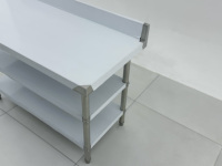 Table de préparation alimentaire sur mesure en acier inoxydable 304 avec crédence et plan de travail à 3 niveaux pour cuisine commerciale