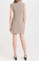 Vente en gros Tenue d'affaires personnalisée pour femmes, sans manches, col avec revers crantés, poches frontales, tenue de bureau Hailee