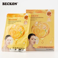 BECKON PRODUCTS Masker Wajah Lembaran Perawatan Kulit Label Pribadi Melembapkan Memutihkan Menghidrasi Vitamin C Alami 30ml untuk Wanita