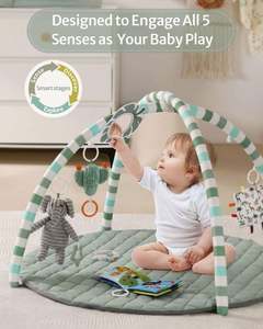Tapis d'éveil et aire de jeu pour bébé amélioré avec des jouets sensoriels pour le développement des compétences motrices et sensorielles - Product Image 6