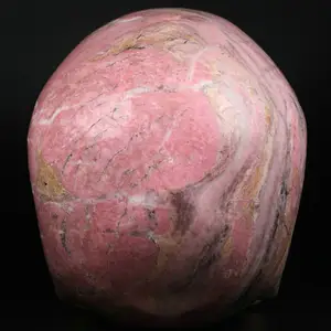 MR.SKULL Wholesale 8.0inch Pink And Black Rhodonite Skulls Crystal Skulls Statue Meditation Healing Stone