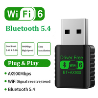 Adaptador WiFi USB 2 en 1 sin Controladores, 900Mbps, Doble Banda 5.8Ghz, Tarjeta de Red Inalámbrica, Receptor WiFi 900M, Dongle BT5.4 para PC y Laptop