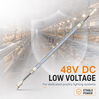 Éclairage LED linéaire pour poulailler étanche IP67 48V DC, dimmable et sans scintillement, idéal pour les environnements agricoles humides et poussiéreux