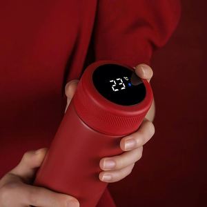 High Quality 500ML Custom Logo Stainless Steel Water <b>Bottle</b> Display Smart Insulated Black and Gold for Camping - Product Image 5