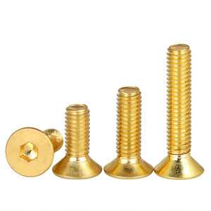 Wholesale Factory Price Flat Head Hexagon Socket Cap <b>Screws</b> M3-0.5 X 10mm Brass Inner Hex Drive Fasteners Bolts - Product Image 4