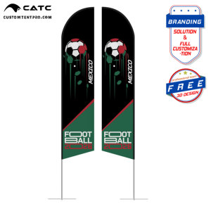 CATC Feather Flag Custom Printed Aluminum Alloy Pole | Wind Resistant Outdoor Promotional Event Flags 110g Warp Knitted Fabric