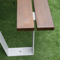 Table de pique-nique extérieure moderne en bois WPC avec banc de qualité commerciale pour restaurant, jardin, terrasse, salle à manger pour le camping dans les parcs