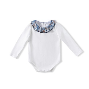 Body a maniche lunghe con collo a balze floreale da <span class=keywords><strong>bambina</strong></span> a maniche lunghe autunno semplice pagliaccetto Boutique per bambine da 12 a <span class=keywords><strong>18</strong></span> <span class=keywords><strong>mesi</strong></span> - Product Image 1
