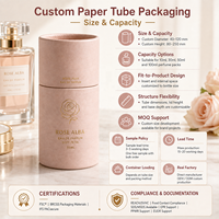 Emballage personnalisé en tube de papier écologique pour parfums, cosmétiques, bougies, soins de la peau, huiles essentielles, shampooings, coffrets cadeaux, logo en feuille d'or