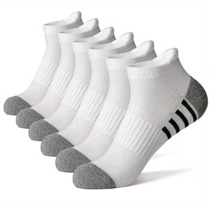 Vente en gros de chaussettes bateau de sport de basket-ball grande taille printemps et été hommes blancs et noirs chaussettes courtes maille cheville pas cher - Product Image 2