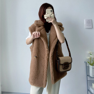 <span class=keywords><strong>Chaleco</strong></span> de piel de cordero grueso y cálido para invierno 2023, <span class=keywords><strong>chaleco</strong></span> clásico de oso de peluche para <span class=keywords><strong>mujer</strong></span> - Product Image 2