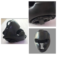 Casque de kick-boxing en cuir PU, protection de la tête, équipement d'entraînement thaïlandais MMA Sanda, adultes et enfants, modulaire