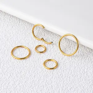 ASTM F136 G23 Titanium Premium Jewelry For Women Earrings 16G Ear Bone Piercing Stud Nose Ring Medical Surgical Body Jewelry