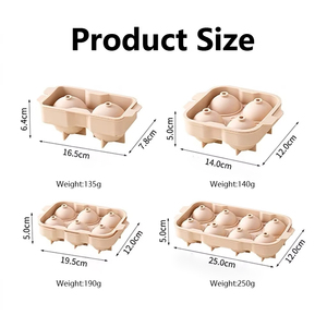 Moule à glaçons en silicone 6 cavités de qualité alimentaire, écologique, à démoulage facile, pour whisky, avec couvercle, pour la fabrication de boules de glace estivales - Product Image 2