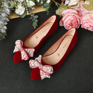 999-5Xiuhe Chaussures plates de mariage pour femmes Conception pointue confortable <span class=keywords><strong>Grande</strong></span> <span class=keywords><strong>taille</strong></span> pour les femmes enceintes Ces larges pieds gras pour l'été - Product Image 2