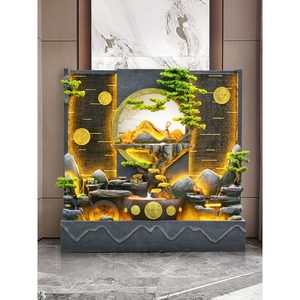 Décorations de paysage de cour de jardin extérieur élégant rideau d'eau en fibre de verre fontaines murales écran coulant rocaille pour - Product Image 4