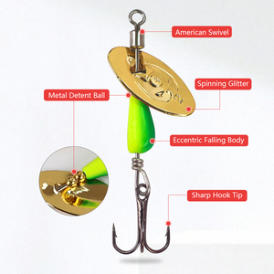 LUSHAZER Set <span class=keywords><strong>da</strong></span> 5 Pezzi Esche Spinner Girevoli 3g 50mm Cucchiaino Spinnerbait con Paletta Metallica per Pesca alla <span class=keywords><strong>Spigola</strong></span> Fiumi Laghi Kit di Esche <span class=keywords><strong>da</strong></span> Pesca - Product Image 4