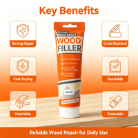Pengisi Permukaan Kayu Cepat Kering Walnut Red Oak Log White Shades Sand Wood Filler untuk Memperbaiki Goresan Kayu.