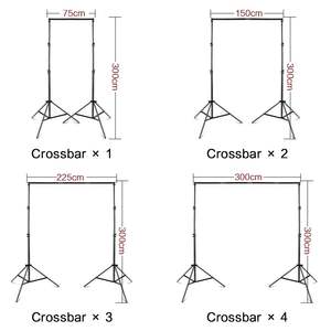 ชุดโครงฉากหลังปรับระดับได้ DB ขนาด 2x2 2x3 2.6x3 เมตร ขาตั้งอะลูมิเนียมสำหรับสตูดิโอถ่ายภาพ พร้อมอุปกรณ์ถุงทราย - Product Image 4