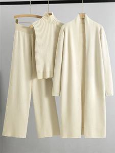Ensemble de survêtement 3 pièces <span class=keywords><strong>vintage</strong></span> pour femme, motif uni, en toile respirante et écologique, teinture unie, style décontracté pour le quotidien - Product Image 3