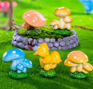 Оптовая продажа, большая Реалистичная статуя грибов из смолы, Сказочная садовая миниатюрная статуэтка, скульптура, украшение дома, Развивающие детские игрушки