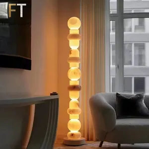Alabaster lâmpada de chão luz design de luxo, sala de estar, mármore, pedra, lâmpadas de pé