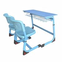 Ensemble de bureau et chaise d'école réglables, structure métallique durable, mobilier d'étude pour étudiants, pour la maison, le bureau, la salle de classe